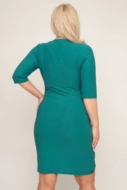 Polski Szmaragdowa Sukienka brokatowa BRILIA