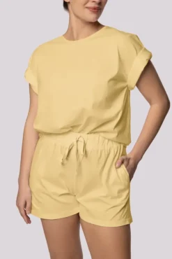 Polski Żółta Piżama z szortami BLISS