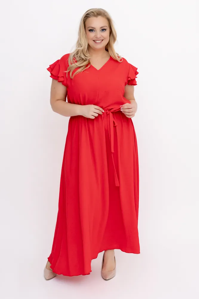 Polski Truskawkowa Sukienka BLANCY