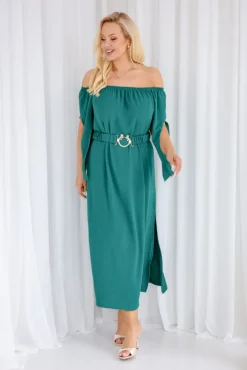Polski Turkusowa Sukienka DERTUZI