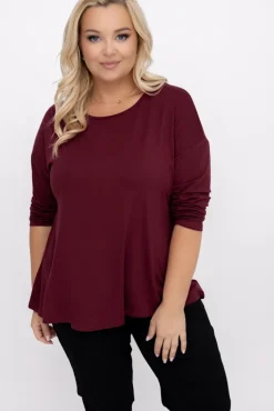 Damskie Włoski Wiśniowa Bluzka DEFENTO