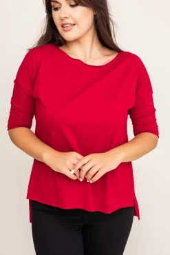 Damskie Włoski Wiśniowa Bluzka GRENVI