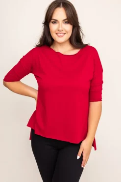 Damskie Włoski Wiśniowa Bluzka GRENVI