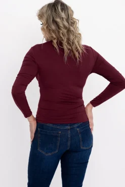 Damskie Włoski Wiśniowa Bluzka HEXALIO