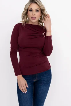 Damskie Włoski Wiśniowa Bluzka HEXALIO