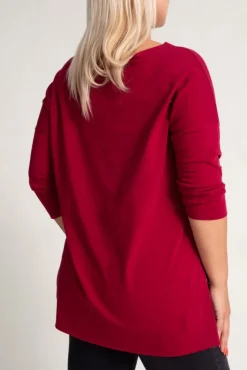 Damskie Włoski Wiśniowa Bluzka REVUMI Wzór 10