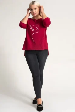 Damskie Włoski Wiśniowa Bluzka REVUMI Wzór 10