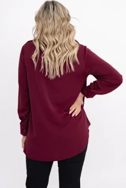 Damskie Włoski Wiśniowa Koszula PERMUZI