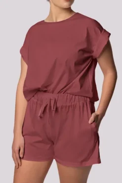 Polski Wiśniowa Piżama z szortami BLISS