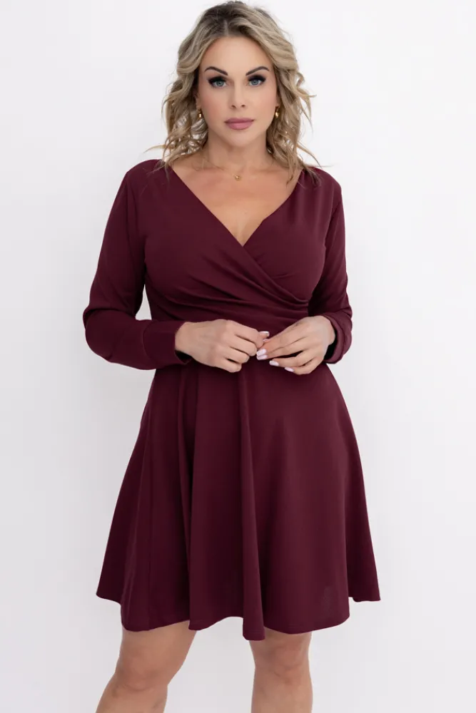 Włoski Wiśniowa Sukienka KIARA