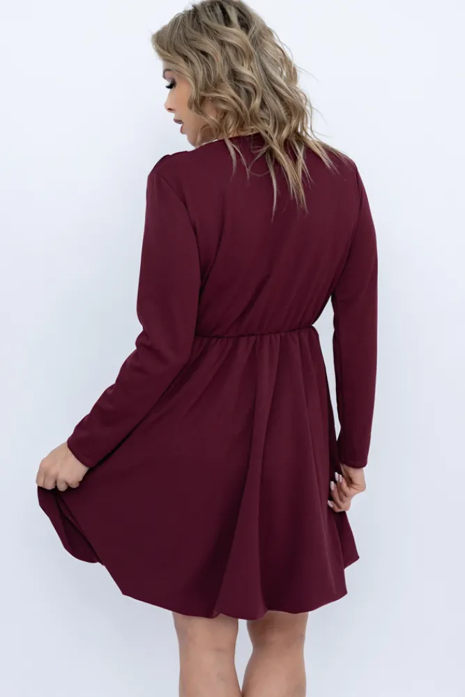 Włoski Wiśniowa Sukienka MILTERI