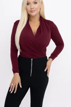 Damskie Włoski Wiśniowe Body LUXI