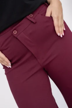 Damskie Włoski Wiśniowe Spodnie BENERDI