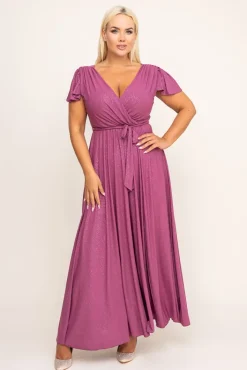 Polski Wrzosowa Sukienka brokatowa HESIO