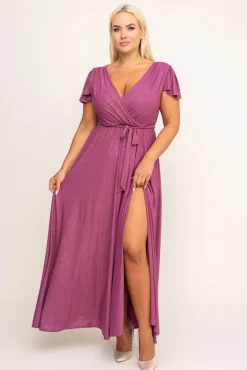 Polski Wrzosowa Sukienka brokatowa HESIO