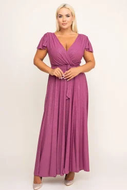 Polski Wrzosowa Sukienka brokatowa HESIO