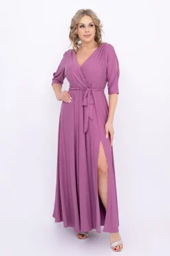 Polski Wrzosowa Sukienka brokatowa LESEMINA