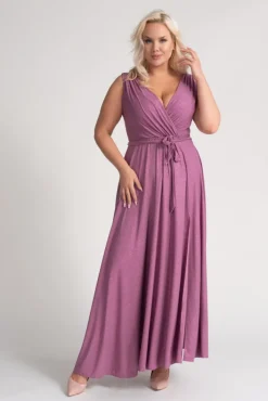 Polski Wrzosowa Sukienka FIANCO Maxi