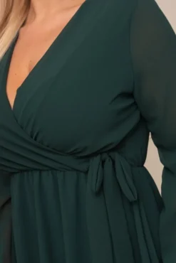 Włoski Zielona Sukienka Elegancka PERLA