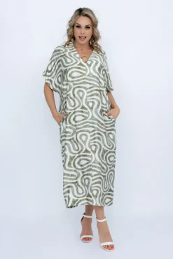 Polski Zielona Sukienka SETERTI