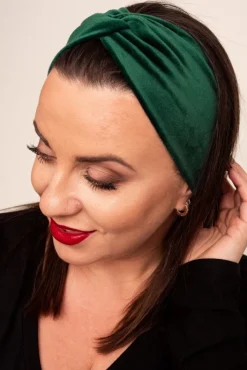 Polski Zielona Welurowa Opaska na włosy MAGNETIC