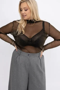 Damskie Włoski Złota Bluzka błyszcząca WORIGIA