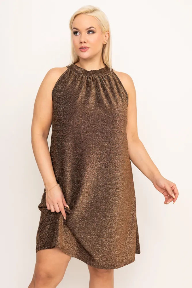 Włoski Złota Sukienka błyszcząca RISHA