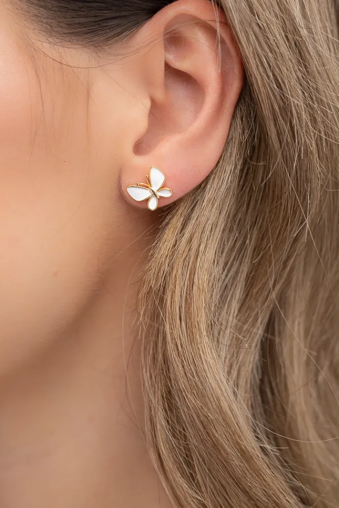 Złote Kolczyki pozłacane ze srebra BUTERIO