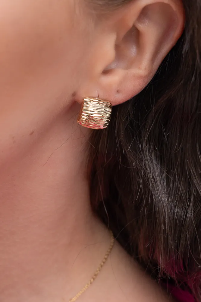 Złote Kolczyki stalowe PANPARI