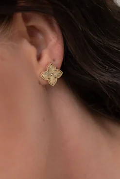 Złote Kolczyki stalowe PENTARI